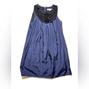 MM Couture by Miss Me Elegant Navy Sleeveless Dress with Black Accents Size M